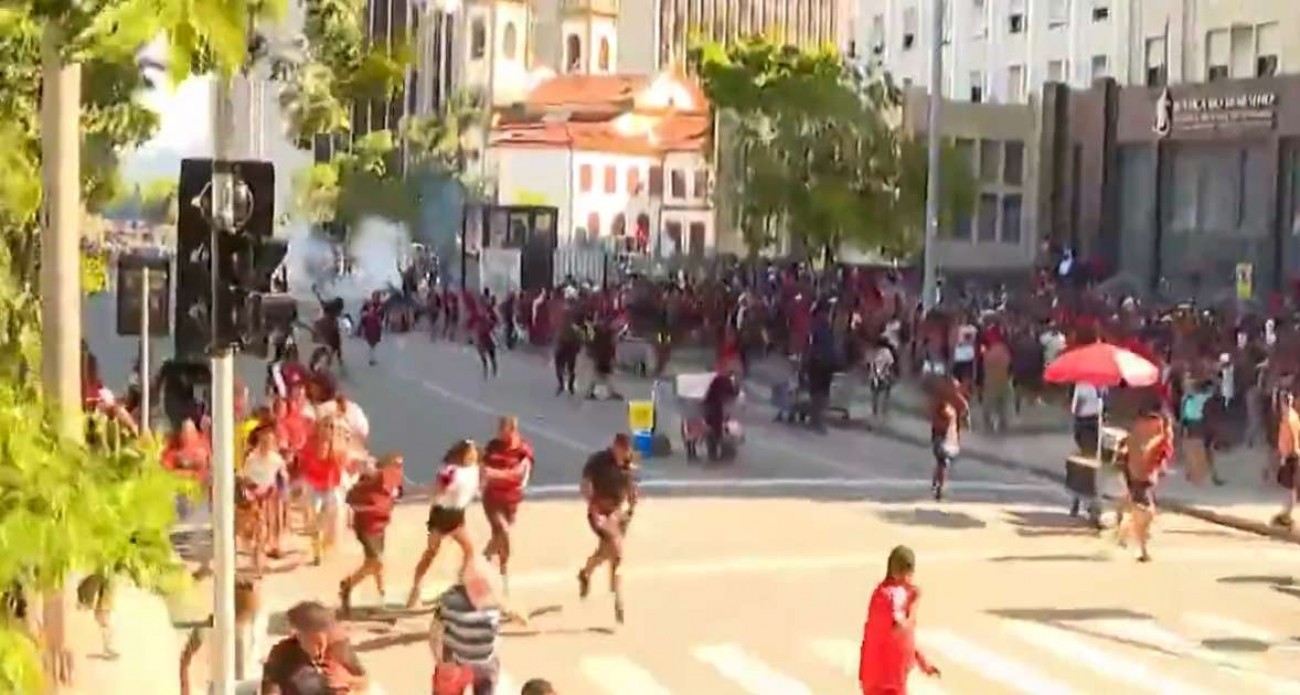 Confusão generalizada toma conta da festa do tetra do Flamengo (veja o vídeo)