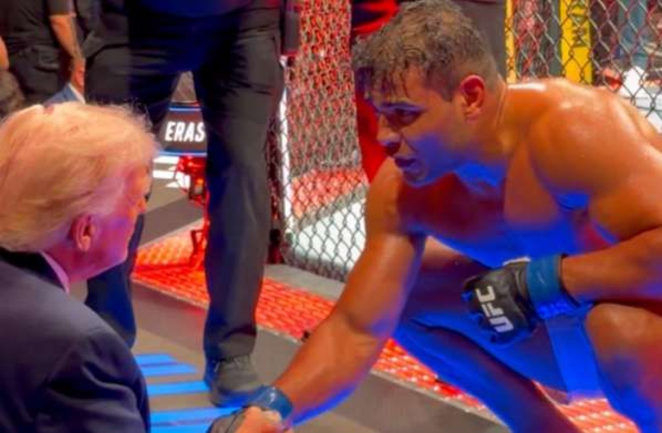 Borrachinha dá show no UFC, vai em direção a Trump e pede ajuda sobre situação do Brasil (Veja o vídeo!)