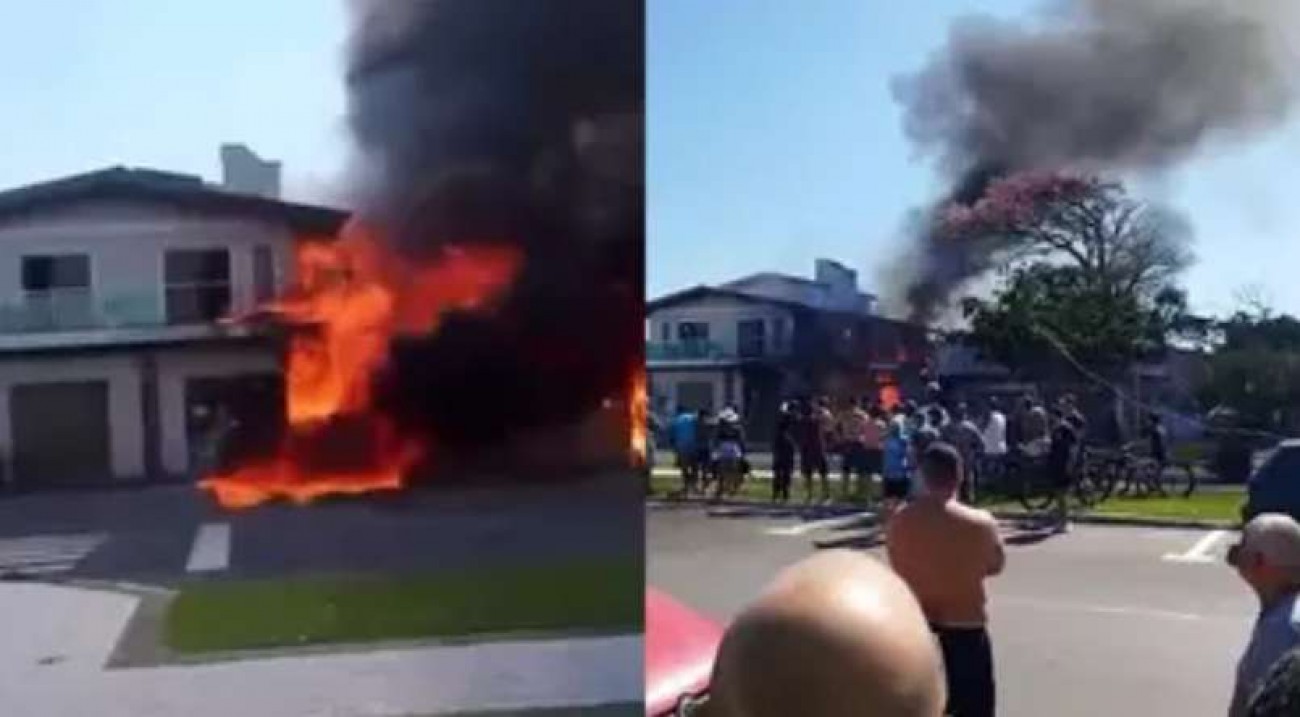 Queda de avião mata quatro pessoas em cima de restaurante no Rio Grande do Sul