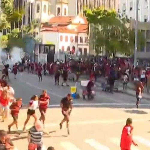 Confusão generalizada toma conta da festa do tetra do Flamengo (veja o vídeo)
