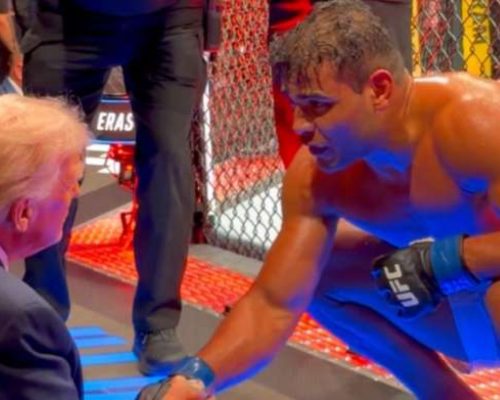 Borrachinha dá show no UFC, vai em direção a Trump e pede ajuda sobre situação do Brasil (Veja o vídeo!)