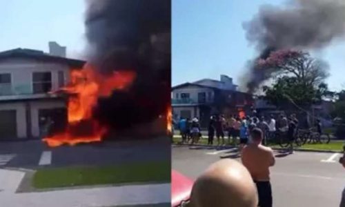 Queda de avião mata quatro pessoas em cima de restaurante no Rio Grande do Sul