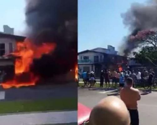Queda de avião mata quatro pessoas em cima de restaurante no Rio Grande do Sul