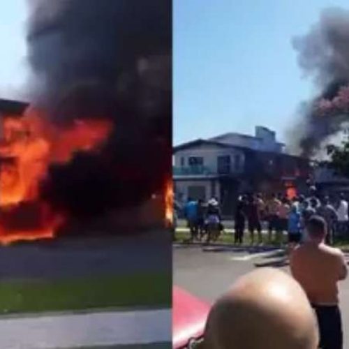 Queda de avião mata quatro pessoas em cima de restaurante no Rio Grande do Sul