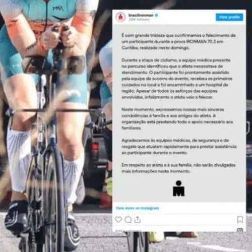 Atleta sofre parada cardíaca e morre durante Ironman 70.3 em Curitiba