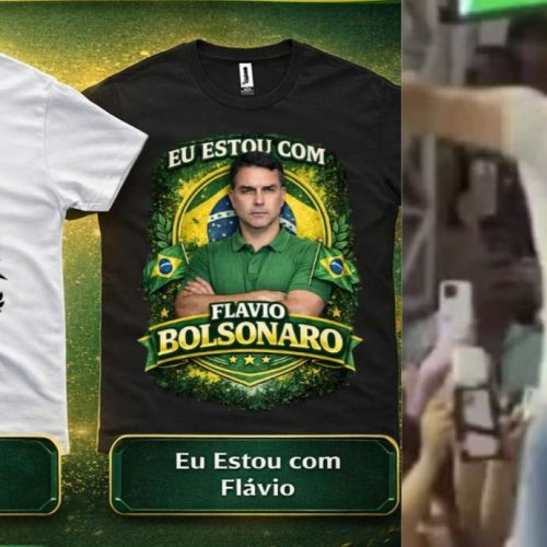 Camisetas de apoio a Flávio Bolsonaro já estão disponíveis; pré-candidato cresce nas pesquisas