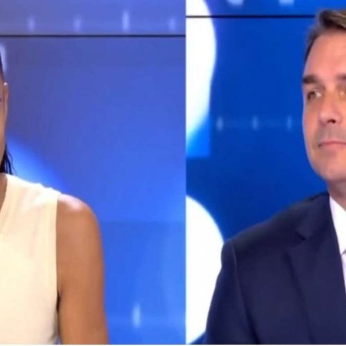 Flávio Bolsonaro ataca Lula e Macron ao vivo na TV francesa em horário nobre