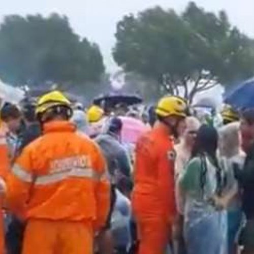 Raio atinge ato de Nikolas Ferreira em Brasília e deixa 13 feridos – veja as imagens