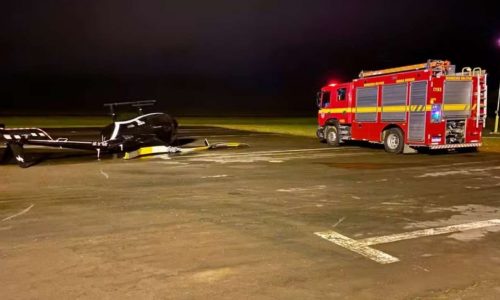 Homem invade aeroporto de Caxambu, tenta decolar helicóptero e provoca queda sem feridos
