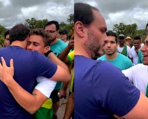 Nikolas e Carlos abraçados: o circo incendiado para gerar engajamento