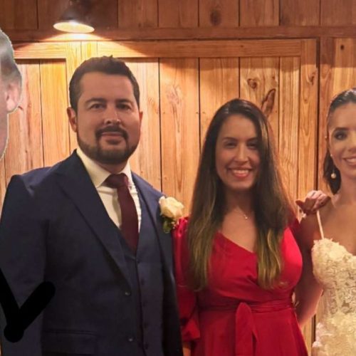 Juíza Ludmila entra na brincadeira e mostra “Trump” no casamento de Paulo Figueiredo