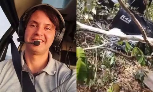 Piloto, filho de ex-prefeito, sobrevive a queda de helicóptero que matou duas pessoas carbonizadas